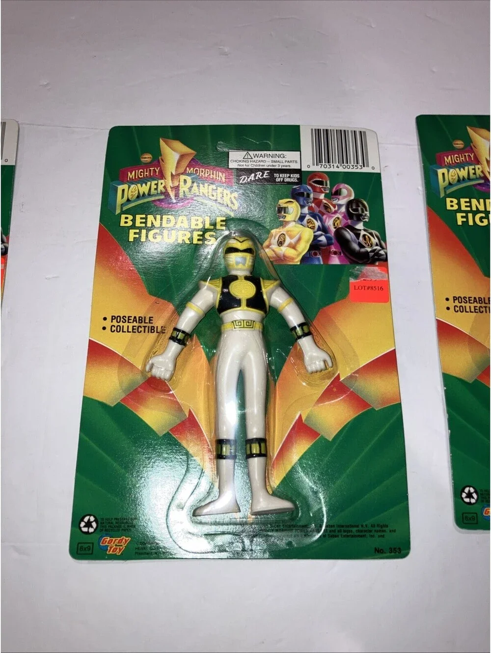 Vintage 1993 Bandai (3) Power Rangers BENDABLE Action Figures NEW Sealed Cards